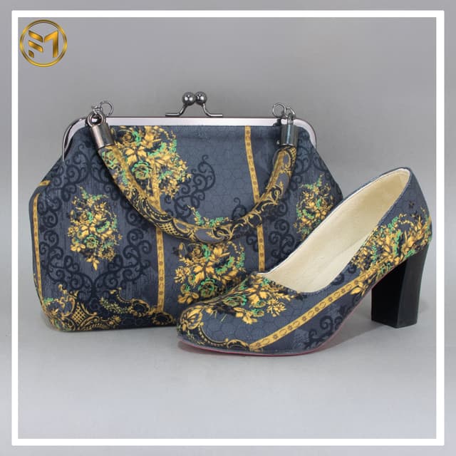 ست کیف نوستالژی و کفش پاشنه دار کد 99